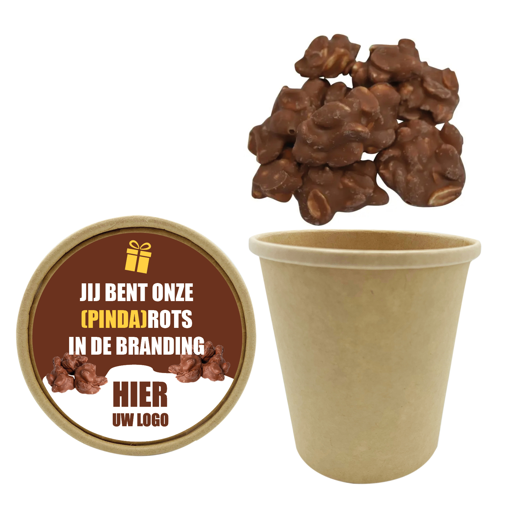 Chocolade, bio beker, rotsjes, biologisch, pindarotsjes